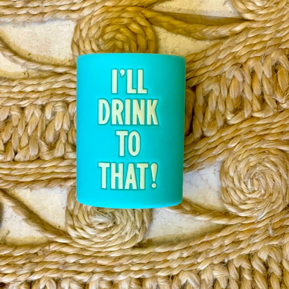 Kate Spade “I’ll drink to that!” Aqua Cozy/Koozie/Drink Holder